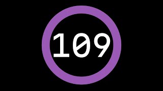 109-Second Countdown Timer - Dark Background + Circular Progress Bar + Ending Sound