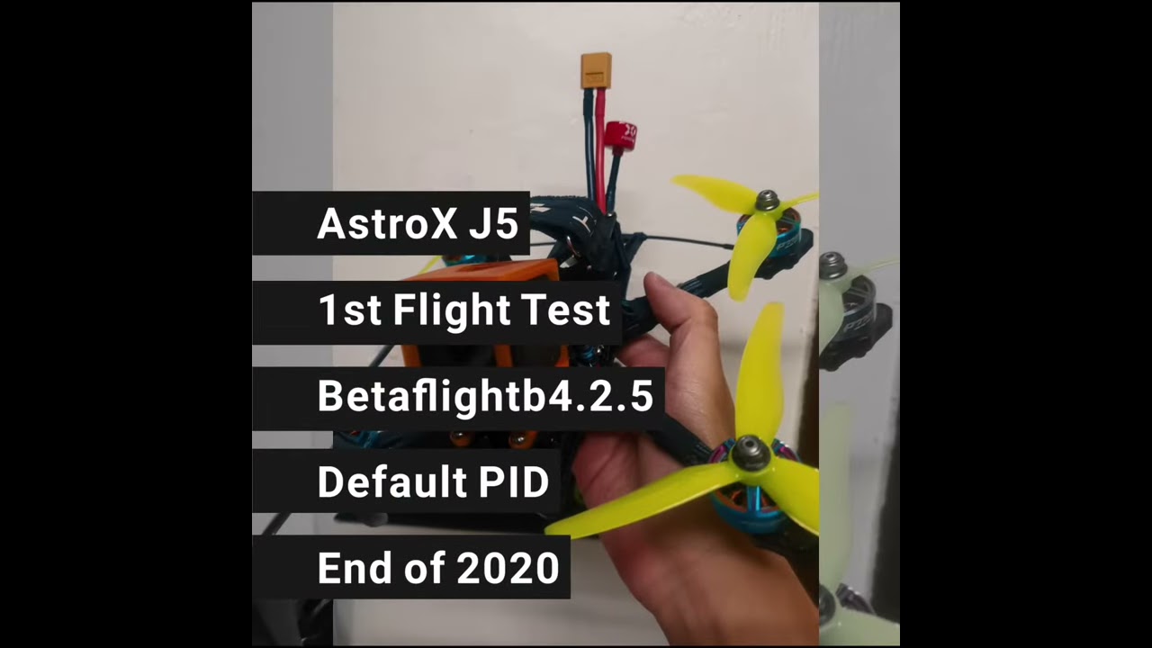 AstroX J5 1st Flight Default Betaflight PID End of 2020 #shorts