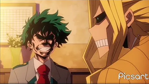 My Hero Academia- Deku imitating All might.