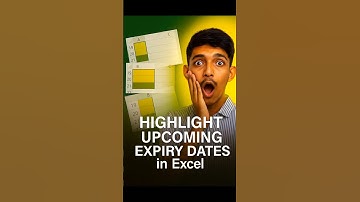 HIGHLIGH UPCOMING EXPIRY DATES in Excel 😎#excel