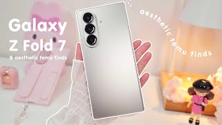 🩷Samsung Galaxy Z Fold 7 Aesthetic Unboxing & Setup ✨ TEMU Haul with cute & useful accessories