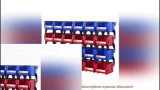SucceBuy Storage Bin 24pcs Stackable Organizer Bin 5x4*3inch Freestanding Tiered Shelf for Garage Ha