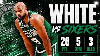 Derrick White 26 pts 5 threes 3 blks vs Sixers 2026 PO G7