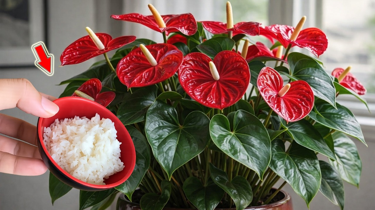 Достаточно одного посыпания! Любой антуриум зацветет за одну ночь!