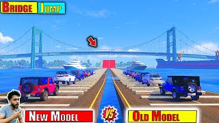 GTA 5 Indian Cars New Model Vs Old Model Bridge Jump Challenge GTA 5