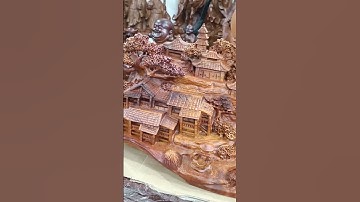 Khám phá tượng tiểu cảnh gỗ hương Gia Lai, hàng đục tay#shorts