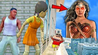 Franklin and Shinchan & Pinchan play HIDE AND KILL with Squid Game Doll In GTA 5