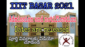 IIIT BASAR Admission dates and notification dates are released | Check it