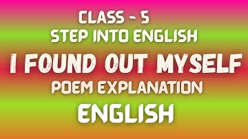 I Found Out Myself Chapter 1 class 5th English RBSE full explaination हिंदी में #viral #trending