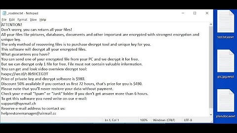 eewt Ransomware encrypts Files [How to Decrypt eewt files]