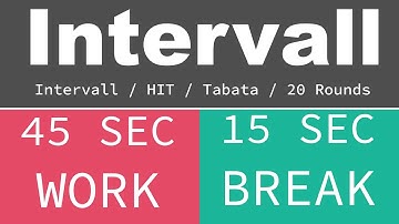 BEST SPORT INTERVAL TIMER - 45 sec Exercise / 15 sec Break / 20 Rounds / GYM TABATA HIT - TIMER