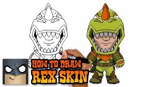 how to draw rex skin fortnite art tutorial