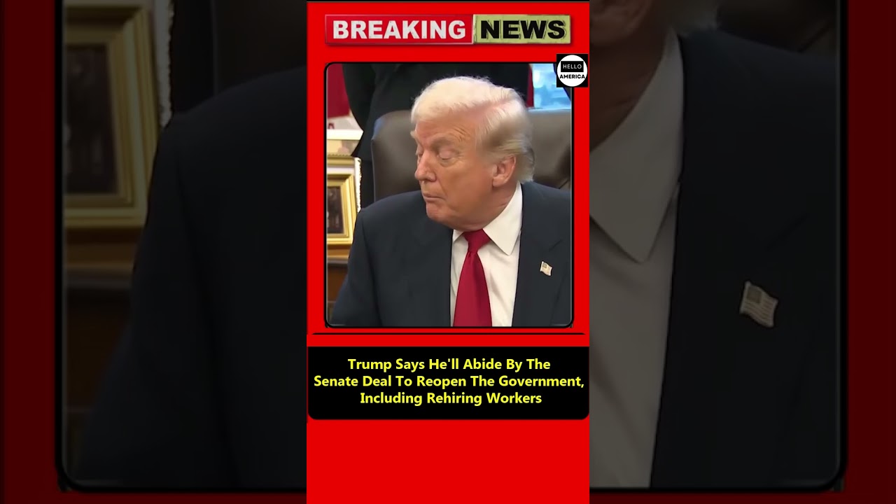 Trump Says He'll Abide By The Senate Deal To Reopen The Government, Including Rehiring Workers