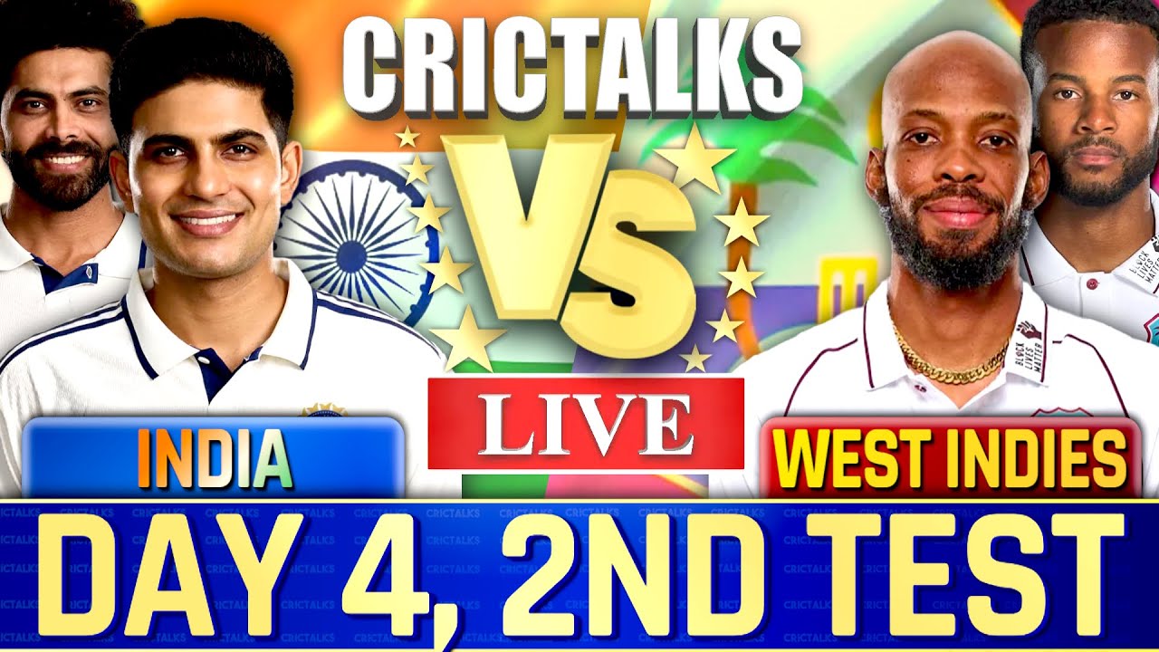 Live: IND vs WI Live Match Today, 2nd Test Day 4, Live Cricket MatchTeam Scores & Commentary