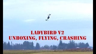 Walkera QR Ladybird V2 Ultra Micro Quadcopter Unboxing and crashing!