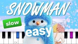 Sia  - Snowman  EASY SLOW PIANO TUTORIAL with lyrics