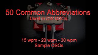 Top 50 Abbreviations in CW with QSOs