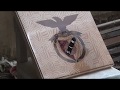 End Grain Cutting Board - emblema do Benfica em madeira maciça com embutidos