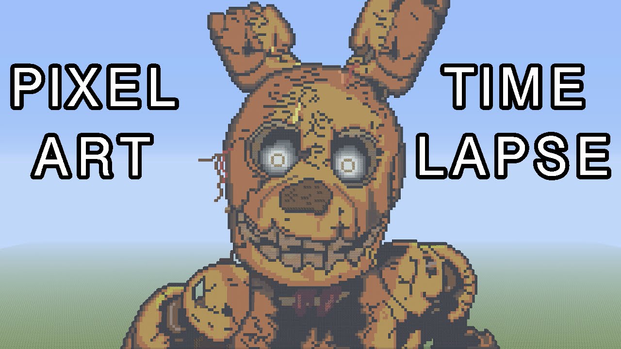 Minecraft Pixel Art Timelapse Springtrap Fnaf 3 Youtube - pixel art roblox fnaf