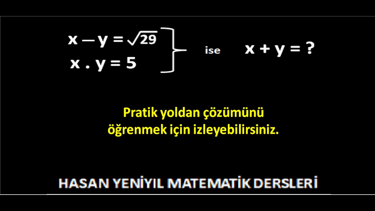 Pratik Yöntemler-10: Çarpanlara ayırmada pratik yöntemler var. Bir tanesi de burada anlattığımdır.