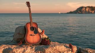 Relaxing Guitar Music | Romantic Acoustic Guitar & Peaceful Sunset Ocean Waves For Deep Relaxation