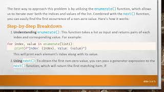 Finding the First Index of Any Number Except 0 in a Python List