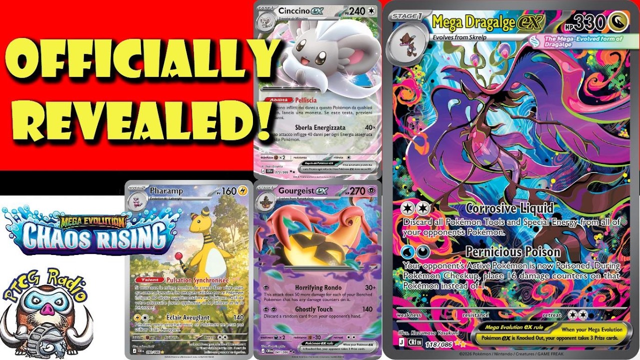 BIG New Cards Officially Revealed from Chaos Rising! New Mega exs