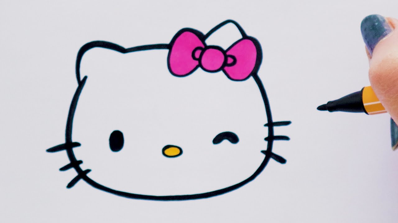 How to Draw Hello Kitty - Easy Drawing Tutorial For kids