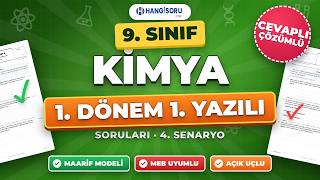 9. Sınıf Kimya 1. Dönem 1. Yazılı Soruları ve Cevapları 2026 | 4. Senaryo