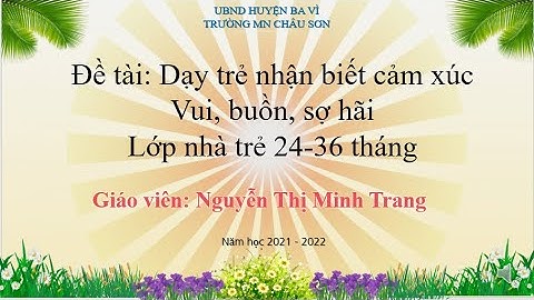 Nhận biết cảm xúc vui buồn sợ hãi trẻ nhà trẻ 24-36 tháng
