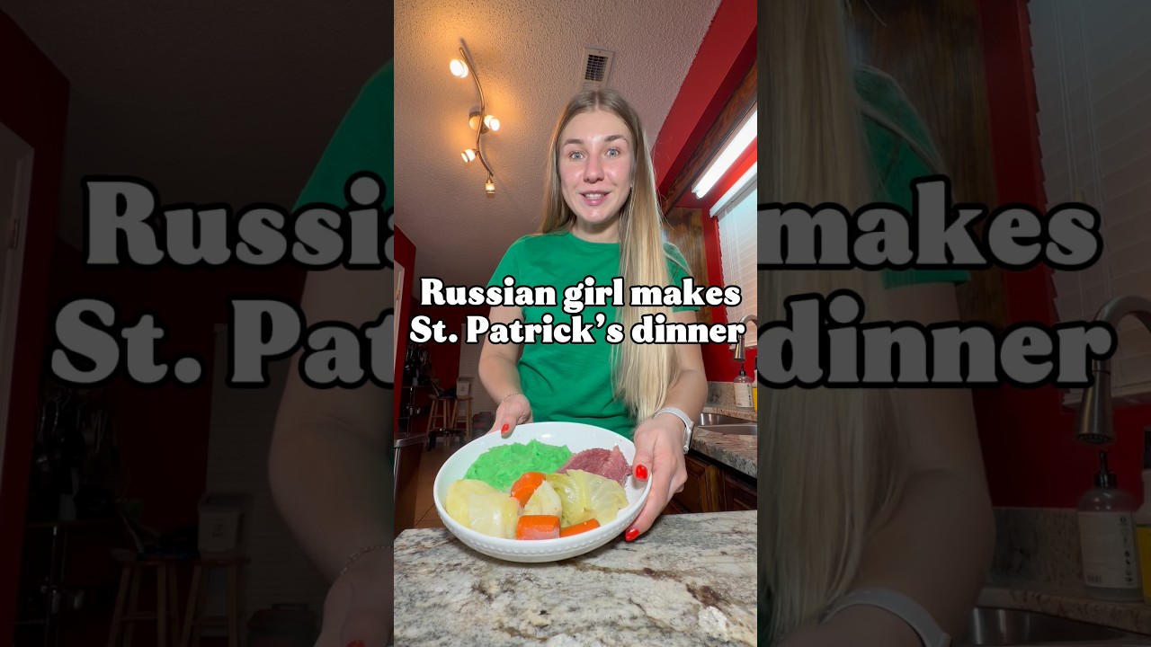 Russian girl makes a St. Patrick’s Day dinner ☘️🥘 #stpatricksday