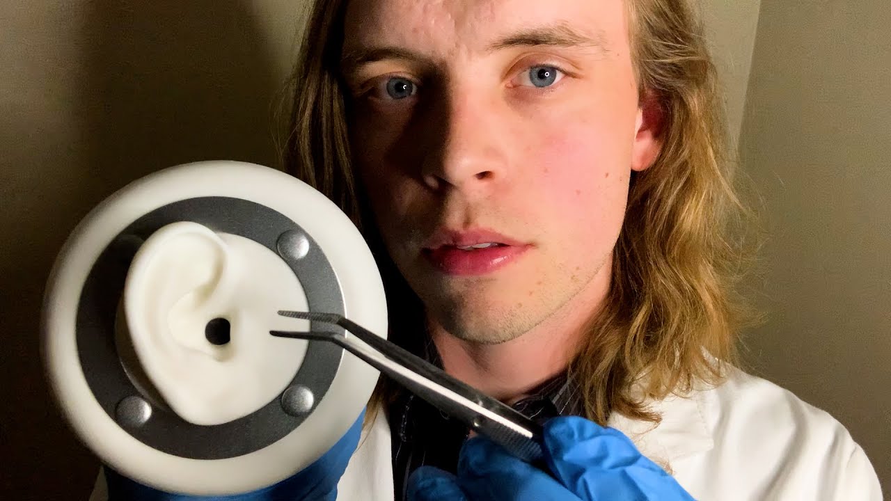 ASMR DEEP Ear Cleaning Exam with Tweezers (close whispering, sensitive
