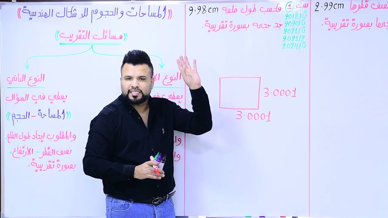 الفصل الثالث / التفاضل / التقريب / الاشكال الهندسية (مسائل التقريب)