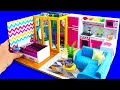 DIY Miniature Cardboard House #2 bathroom, kitchen, bedroom, living room for a happy family...