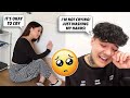CRYING AND HIDING IT FROM MY GIRLFRIEND! *Cute Reaction*