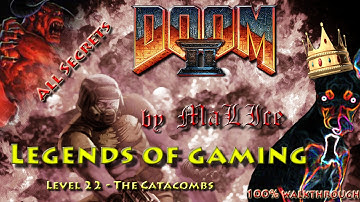 Doom 2 (jDoom) 100% walkthrough - Level 22 The Catacombs (all secrets)