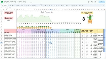 Habit Tracker Spreadsheet for Google Sheets #spreadsheets #spreadsheet #excel #shorts