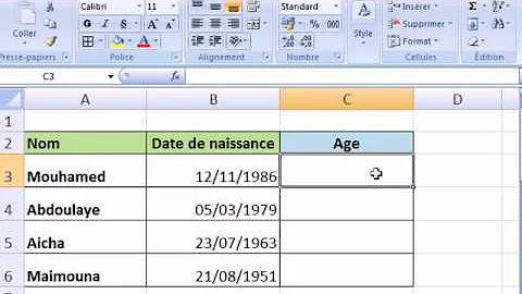 Comment calculer l'âge dans Excel ?