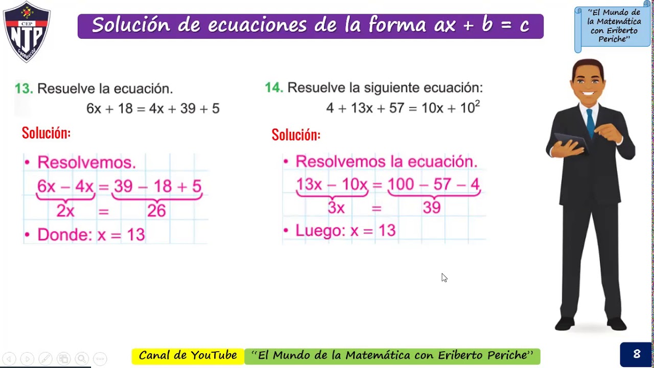 SOLUCIONANDO PROBLEMAS DE ECUACIONES PARA 5TO GRADO DE PRIMARIA YouTube