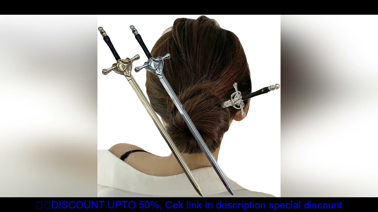 2023 Punk Metal Sword Hairpin Chinese Simple Hair Sticks Hairpins for Women DIY Hairstyle Design Too