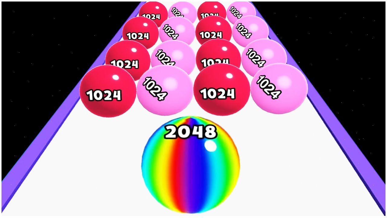 Ball Run 2048  merge number Vs Rolling Ball Run Numbers Game