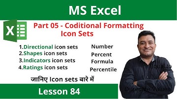 Part 5:Conditional Formatting Icon sets in MS Excel in Hindi