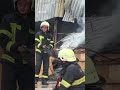 Рятувальники ліквідовують пожежу що виникла внаслідок російської атаки на Вінниччині
