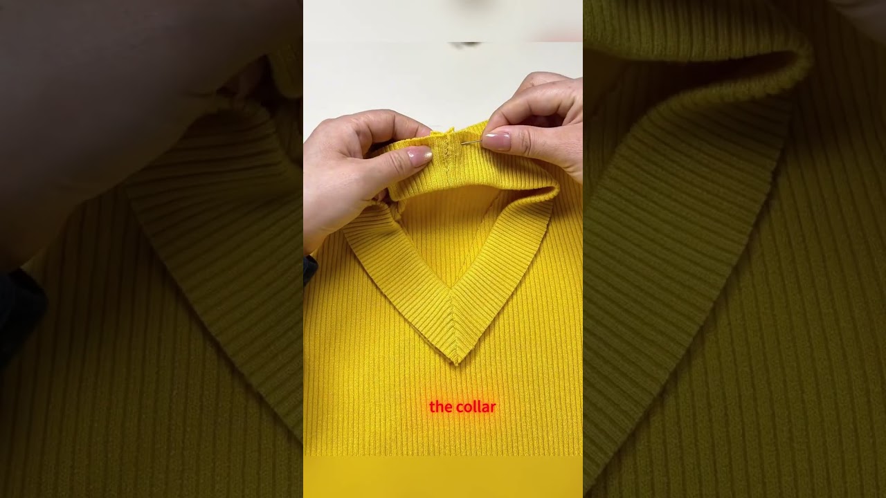Turn a turtleneck sweater into a V neck sweater