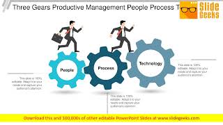Three Gears Productive Management People Process Technology Ppt Powerpoint Presentation Inspiration