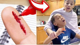 KD SLICED HIS FINGER PRANK ON SISTERS!