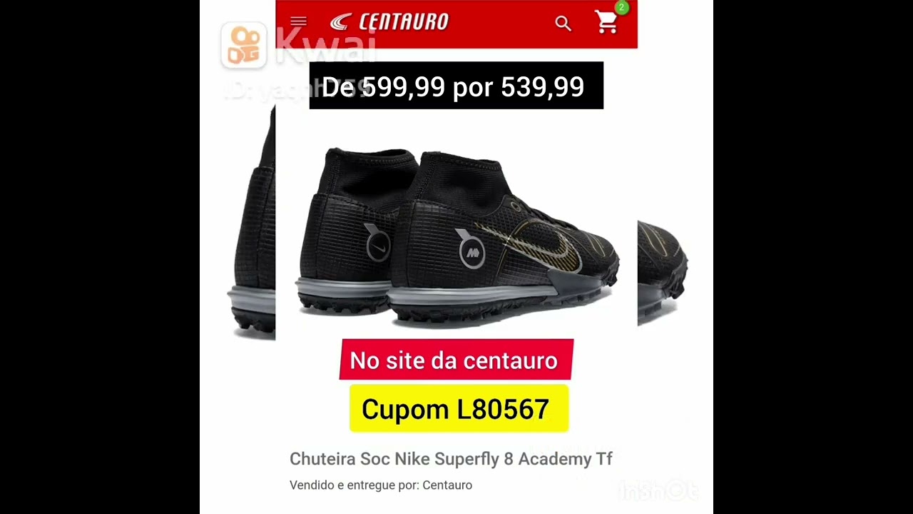 cupom nike chuteira
