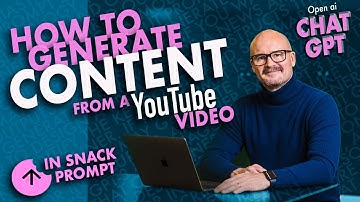 Exclusive new Snack Prompt plugin in open-ai’s Chat GPT for content creation from YouTube videos.