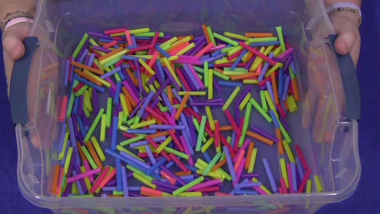 Straw Cutting Sensory Tub YouTube