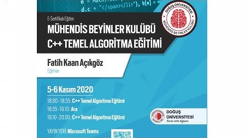 Doğuş Üniversitesi - C++ programlama diliyle Temel Algoritma Eğitimi (2. gün)